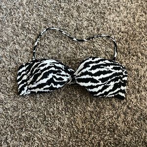 Zebra Print Bandeau Bikini Top